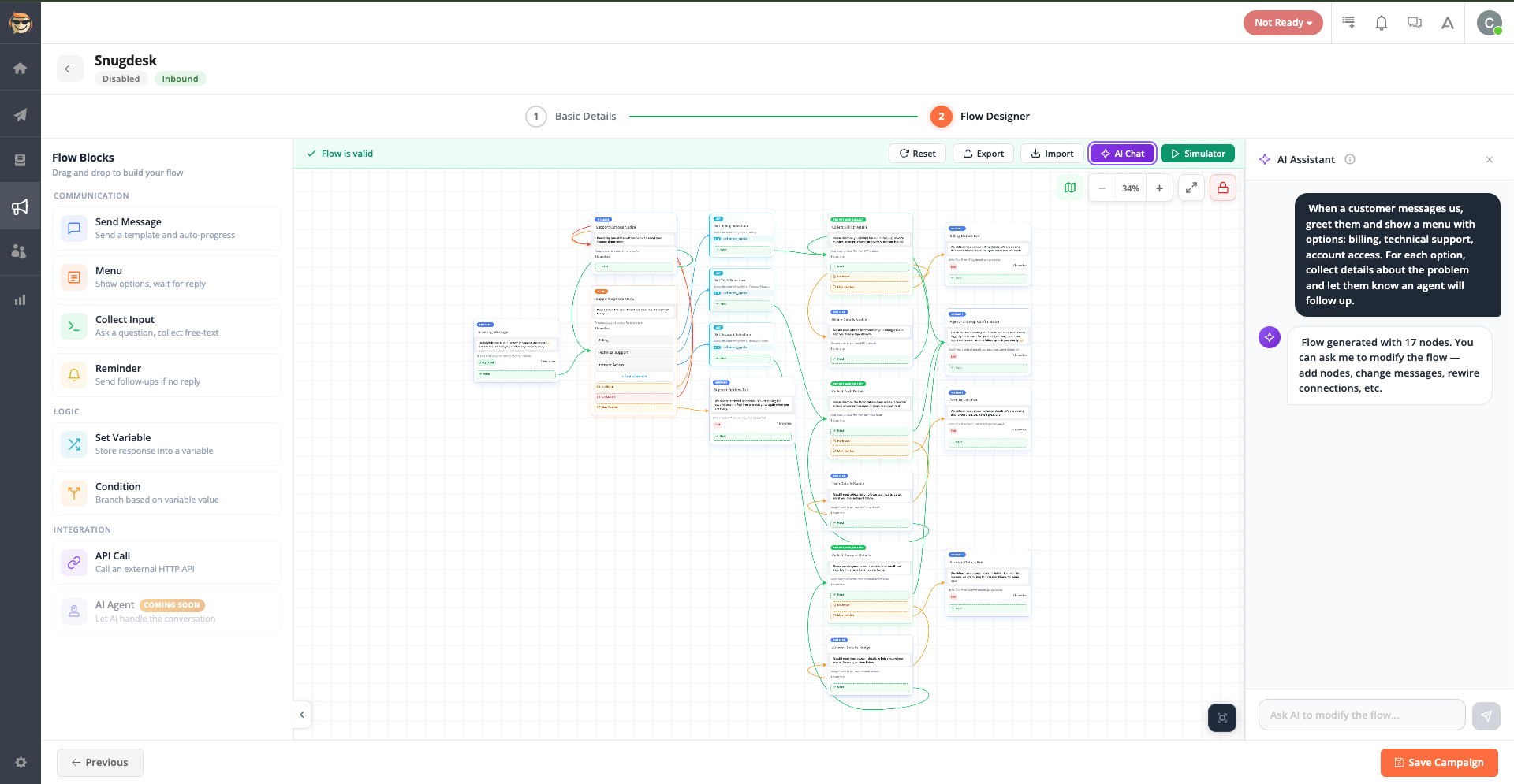 A campaign designer that is easy to change